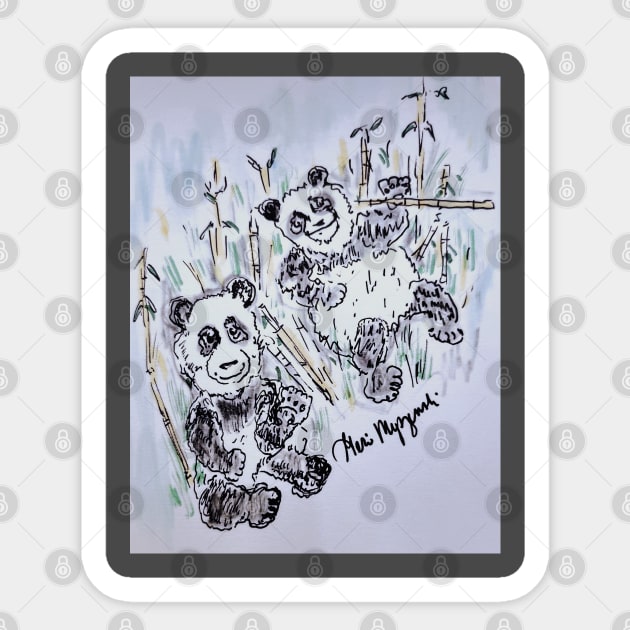 it's a Pandas life Sticker by TheArtQueenOfMichigan 